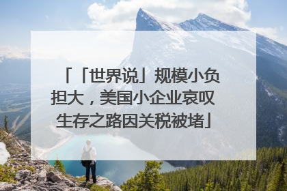 「世界说」规模小负担大，美国小企业哀叹生存之路因关税被堵