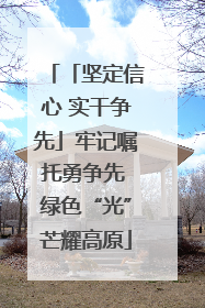 「坚定信心 实干争先」牢记嘱托勇争先 绿色“光”芒耀高原