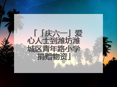 「庆六一」爱心人士到潍坊潍城区青年路小学捐赠物资