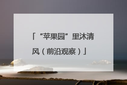 “苹果园”里沐清风（前沿观察）