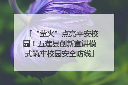 “萤火”点亮平安校园！五莲县创新宣讲模式筑牢校园安全防线