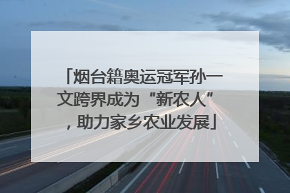 烟台籍奥运冠军孙一文跨界成为“新农人”，助力家乡农业发展