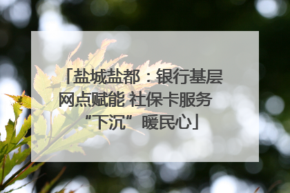 盐城盐都：银行基层网点赋能 社保卡服务 “下沉”暖民心
