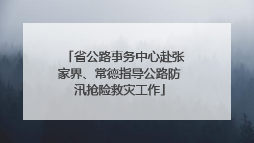 省公路事务中心赴张家界、常德指导公路防汛抢险救灾工作