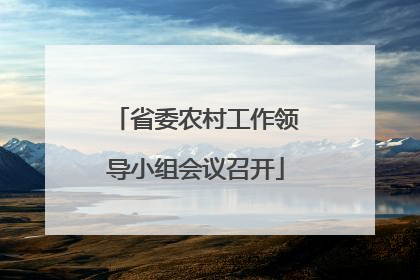省委农村工作领导小组会议召开