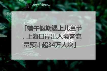 端午假期遇上儿童节，上海口岸出入境客流量预计超34万人次