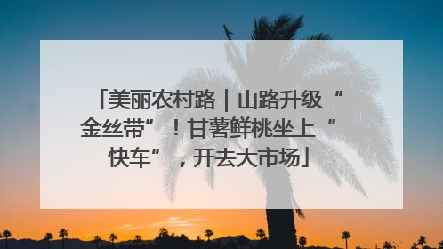 美丽农村路｜山路升级“金丝带”！甘薯鲜桃坐上“快车”，开去大市场