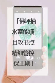 佛坪抽水蓄能项目攻节点精细管控保工期