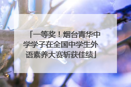 一等奖！烟台青华中学学子在全国中学生外语素养大赛斩获佳绩