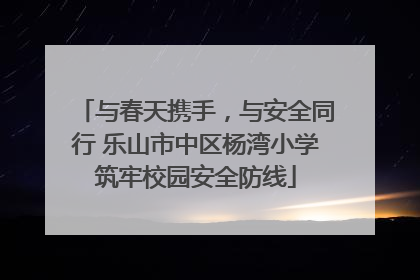 与春天携手，与安全同行 乐山市中区杨湾小学筑牢校园安全防线