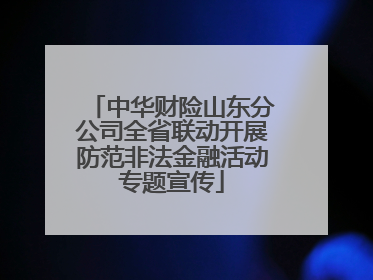 中华财险山东分公司全省联动开展防范非法金融活动专题宣传