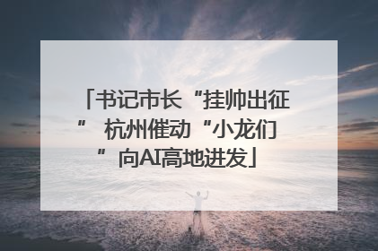 书记市长“挂帅出征” 杭州催动“小龙们”向AI高地进发