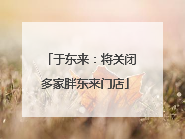于东来：将关闭多家胖东来门店