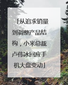 从追求销量到调整产品结构，小米总裁卢伟冰回应手机大盘变动