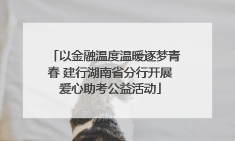 以金融温度温暖逐梦青春 建行湖南省分行开展爱心助考公益活动
