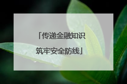 传递金融知识 筑牢安全防线