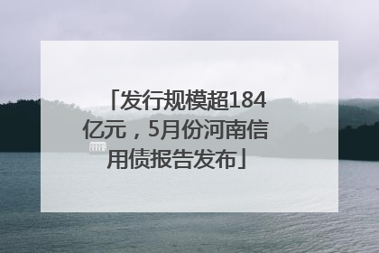 发行规模超184亿元，5月份河南信用债报告发布