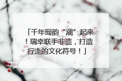 千年蜀韵“潮”起来！瑞幸联手非遗，打造行走的文化符号！