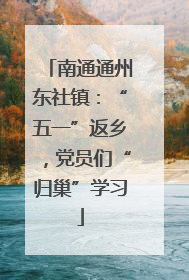 南通通州东社镇：“五一”返乡，党员们“归巢”学习