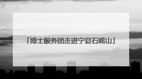 博士服务团走进宁夏石嘴山