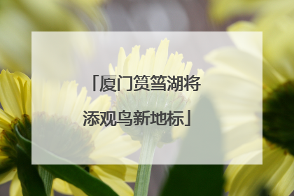 厦门筼筜湖将添观鸟新地标