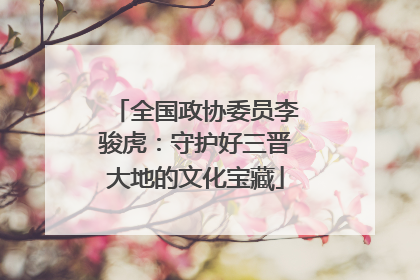 全国政协委员李骏虎：守护好三晋大地的文化宝藏