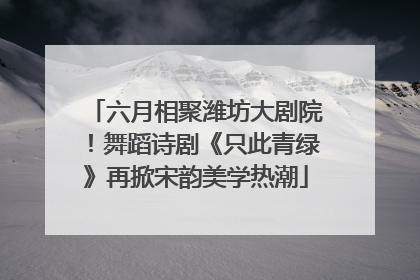 六月相聚潍坊大剧院！舞蹈诗剧《只此青绿》再掀宋韵美学热潮