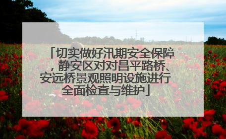 切实做好汛期安全保障，静安区对对昌平路桥、安远桥景观照明设施进行全面检查与维护