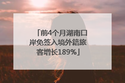 前4个月湖南口岸免签入境外籍旅客增长189%