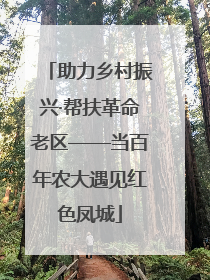 助力乡村振兴·帮扶革命老区——当百年农大遇见红色凤城