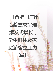 合肥口岸出境游需求呈现爆发式增长，学生群体及家庭游客是主力军