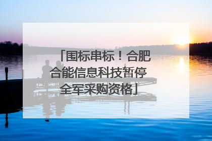 围标串标！合肥合能信息科技暂停全军采购资格