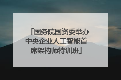 国务院国资委举办中央企业人工智能首席架构师特训班