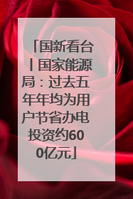 国新看台丨国家能源局：过去五年年均为用户节省办电投资约600亿元