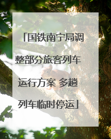 国铁南宁局调整部分旅客列车运行方案 多趟列车临时停运