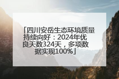 四川安岳生态环境质量持续向好:2024年优良天数324天,多项数据实现100%