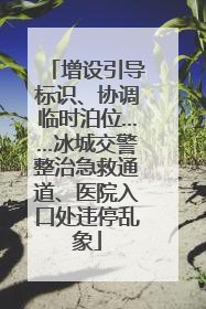 增设引导标识、协调临时泊位……冰城交警整治急救通道、医院入口处违停乱象