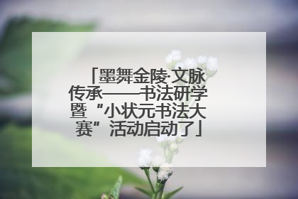 墨舞金陵·文脉传承——书法研学暨“小状元书法大赛”活动启动了