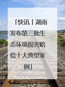 快讯丨湖南发布第三批生态环境损害赔偿十大典型案例