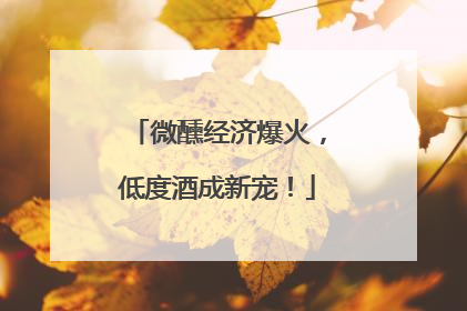 微醺经济爆火，低度酒成新宠！