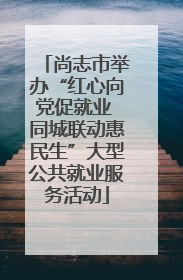 尚志市举办“红心向党促就业 同城联动惠民生”大型公共就业服务活动