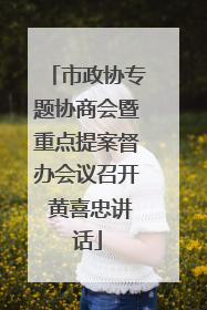 市政协专题协商会暨重点提案督办会议召开 黄喜忠讲话