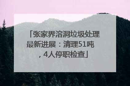 张家界溶洞垃圾处理最新进展：清理51吨，4人停职检查