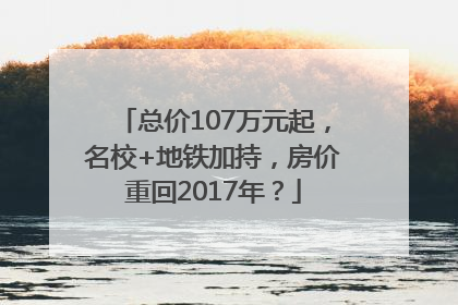 总价107万元起，名校+地铁加持，房价重回2017年？