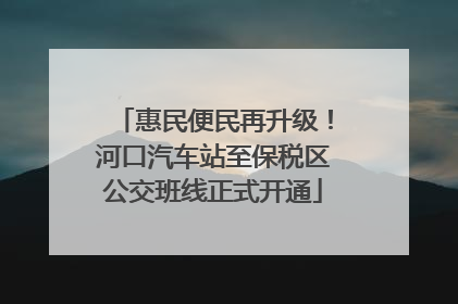 惠民便民再升级！河口汽车站至保税区公交班线正式开通