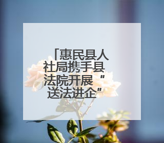 惠民县人社局携手县法院开展“送法进企”专项活动