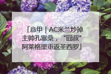 意甲｜AC米兰炒掉主帅孔塞桑，“囧叔”阿莱格里重返圣西罗