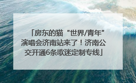 房东的猫“世界/青年”演唱会济南站来了！济南公交开通6条歌迷定制专线