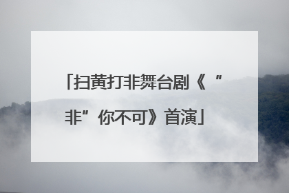 扫黄打非舞台剧《“非”你不可》首演