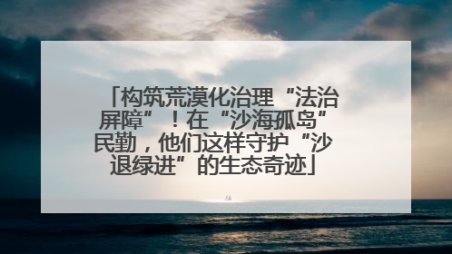 构筑荒漠化治理“法治屏障”！在“沙海孤岛”民勤，他们这样守护“沙退绿进”的生态奇迹
